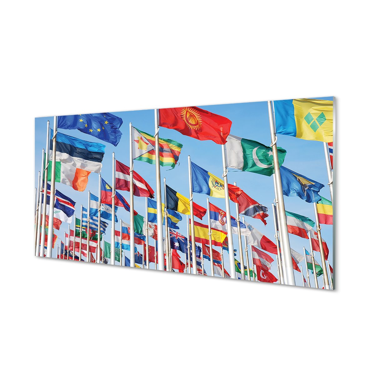 Panel szklany hartowany do kuchni Dużo flag 120x60