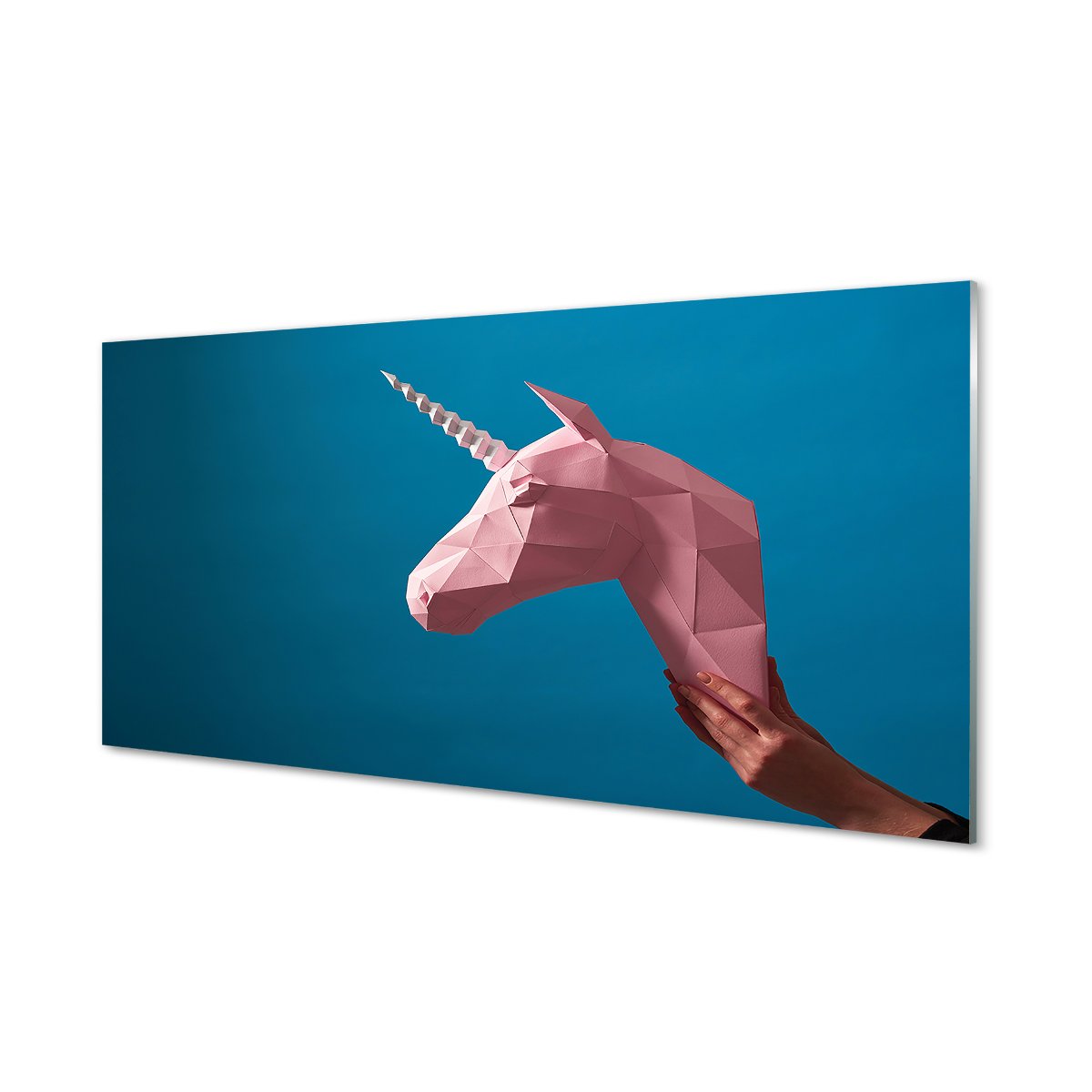 Ścienny panel Różowy jednorożec origami 120x60 cm