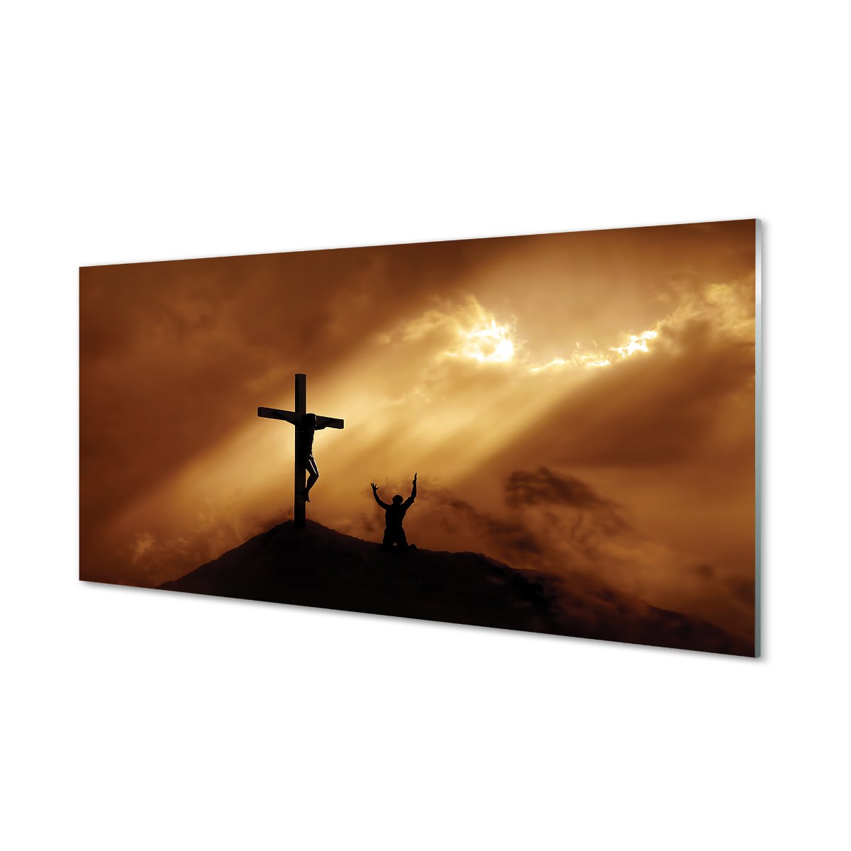 Panel między szafki  Światło Jezus krzyż 120x60 cm