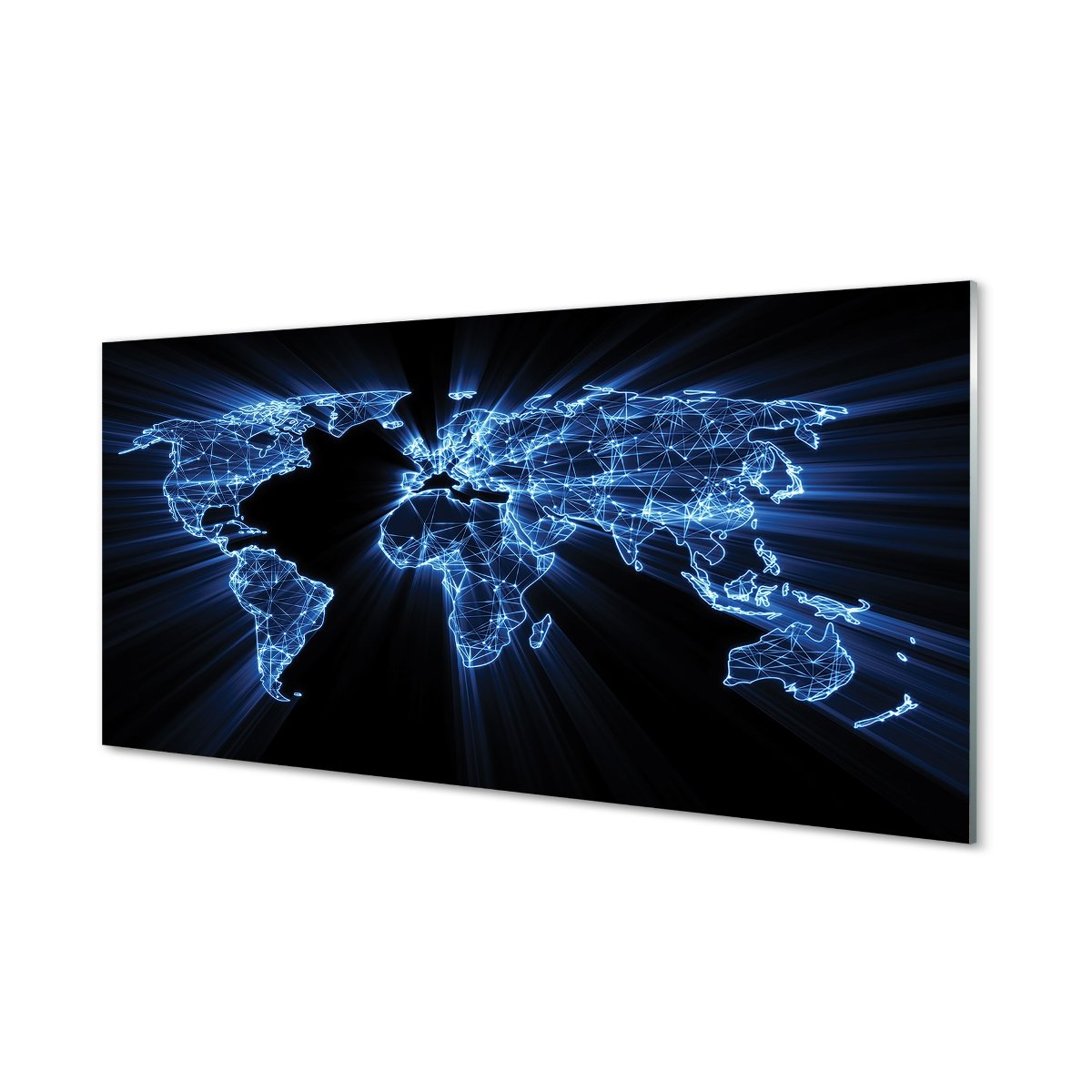 Lacobel ochronny do kuchni Niebieska mapa 120x60