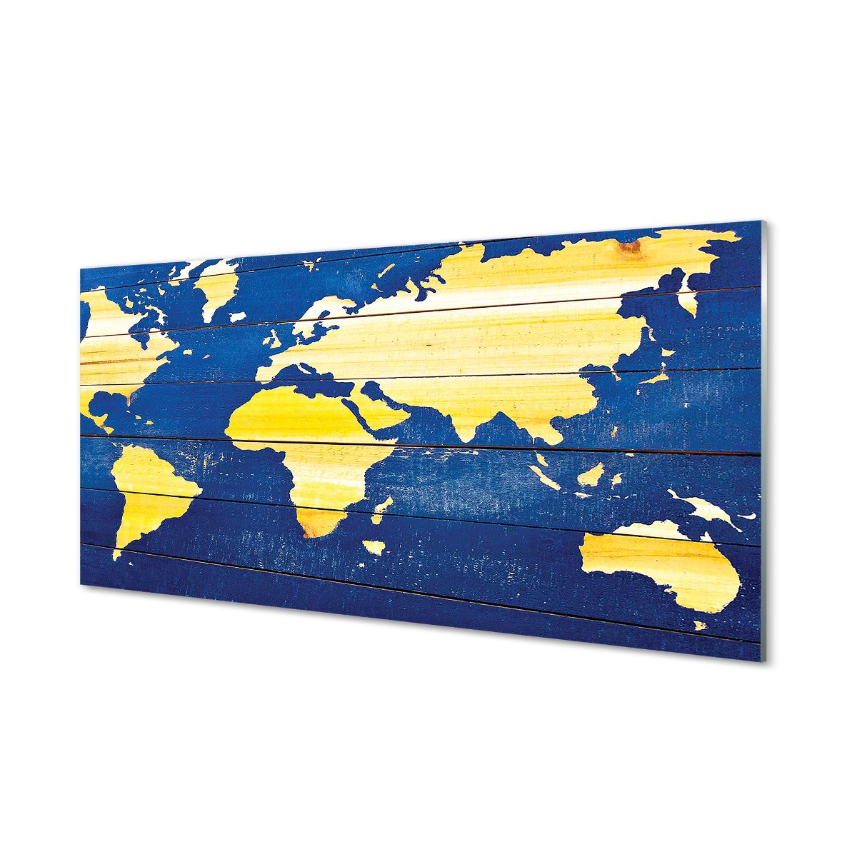 Szklany panel Mapa na niebieskich deskach 120x60