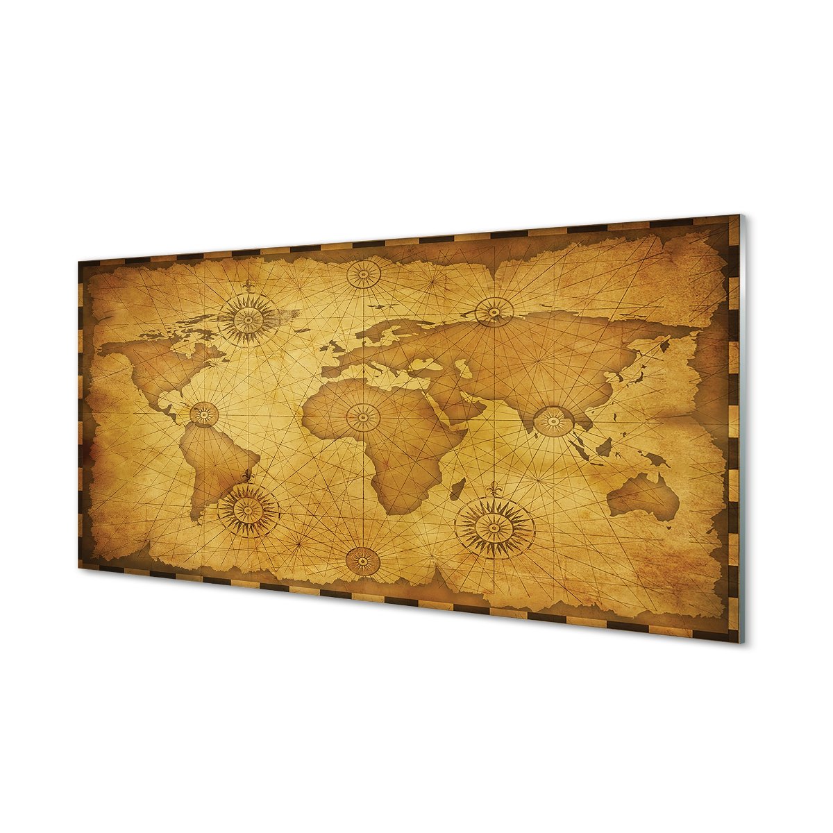Szkło lacobel Stara mapa przypalone brzegi 120x60