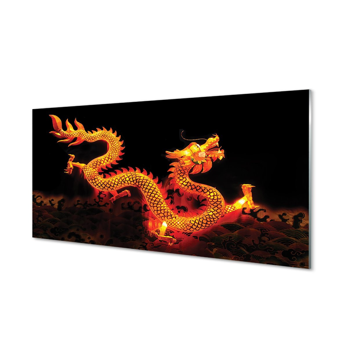 Płyta szklana do kuchni + klej Złoty smok 120x60