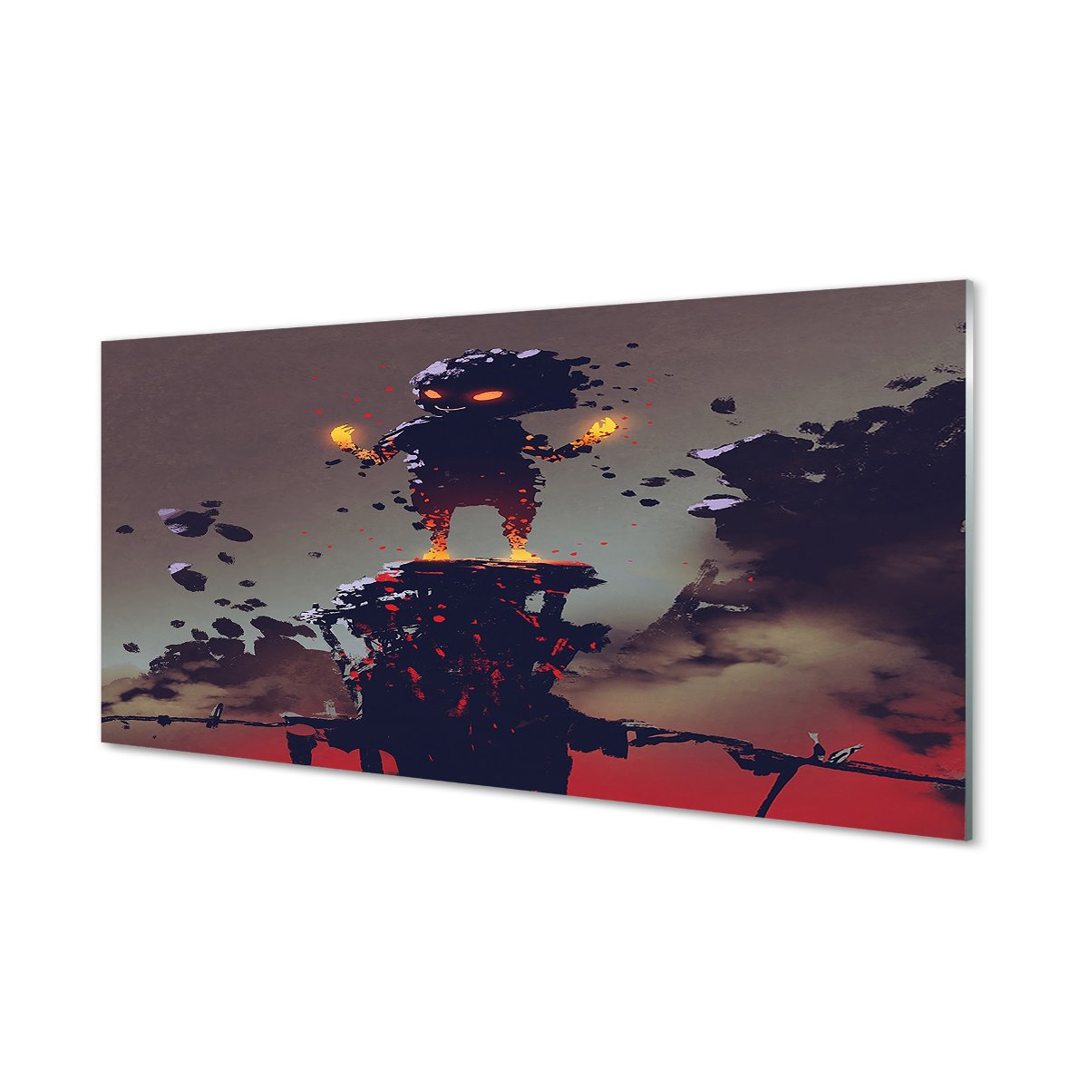Ścienny panel dekoracyjny Postać dym ogień 120x60