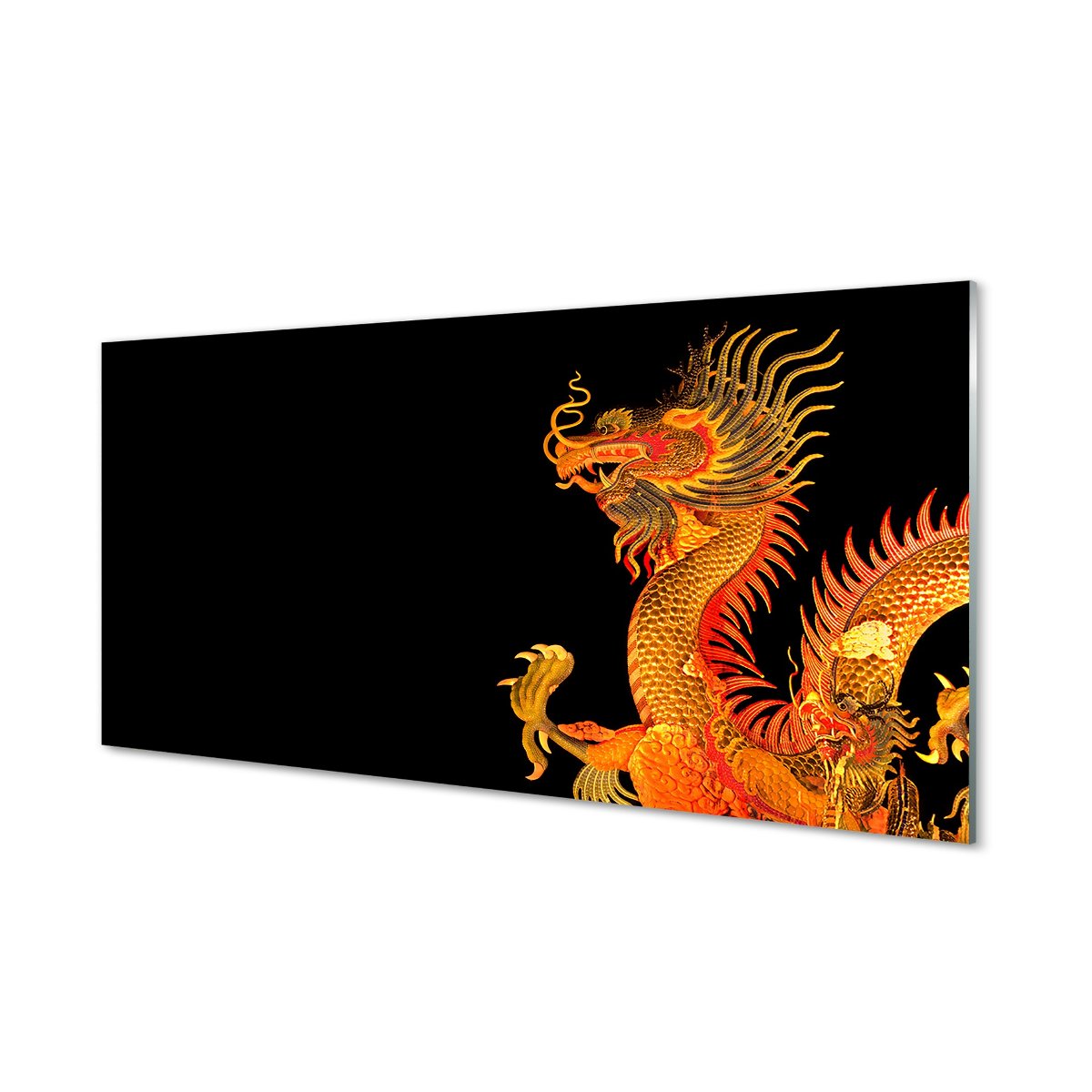 Szklany panel do kuchni Japoński złoty smok 120x60