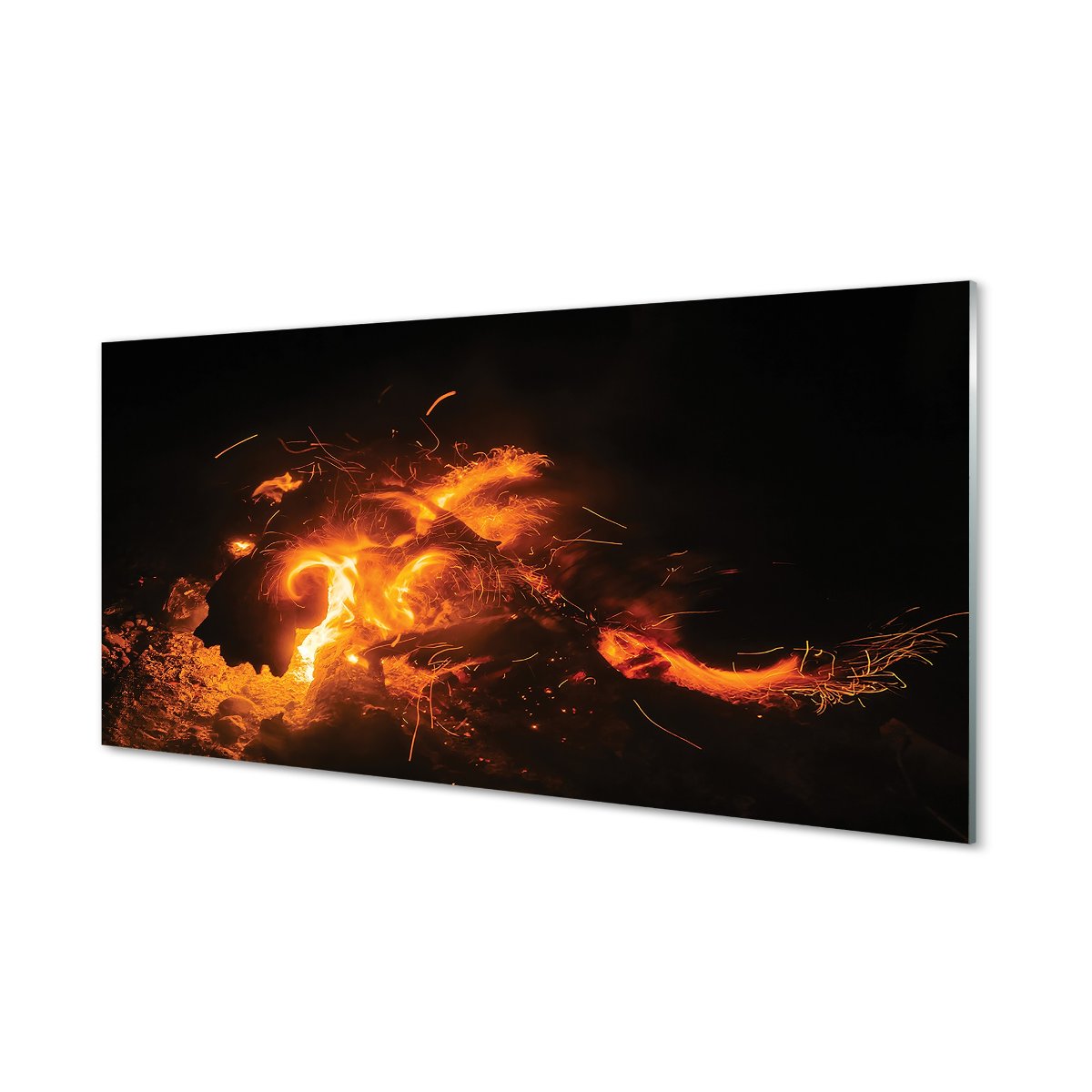 Płyta szklana do kuchni + klej Ogień smok 120x60