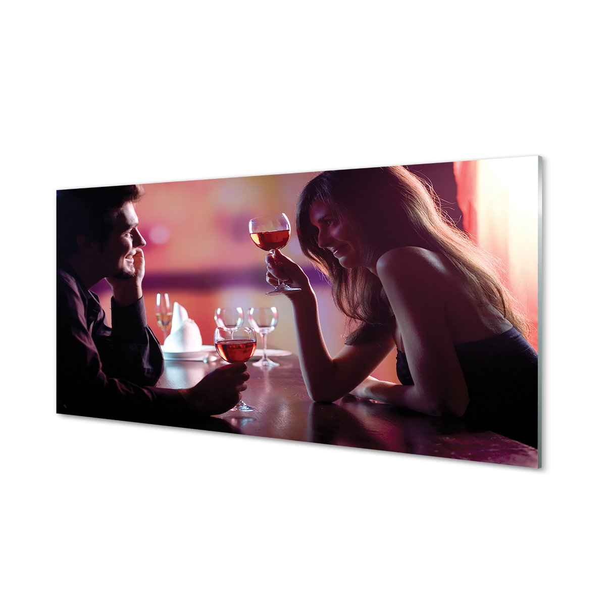 Ścienny panel dekoracyjny Ludzie kieliszki 120x60