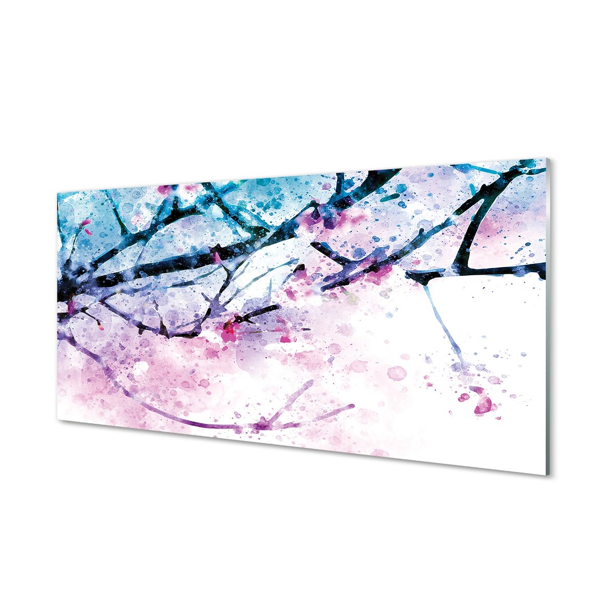Szklany lacobel + klej Drzewo patyki niebo 120x60