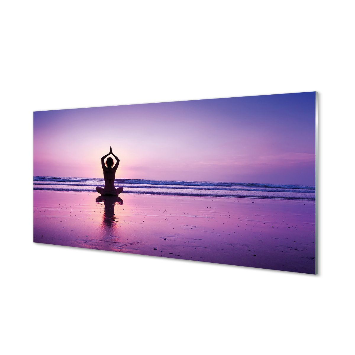 Panel szkło hartowane  Kobieta morze joga 120x60