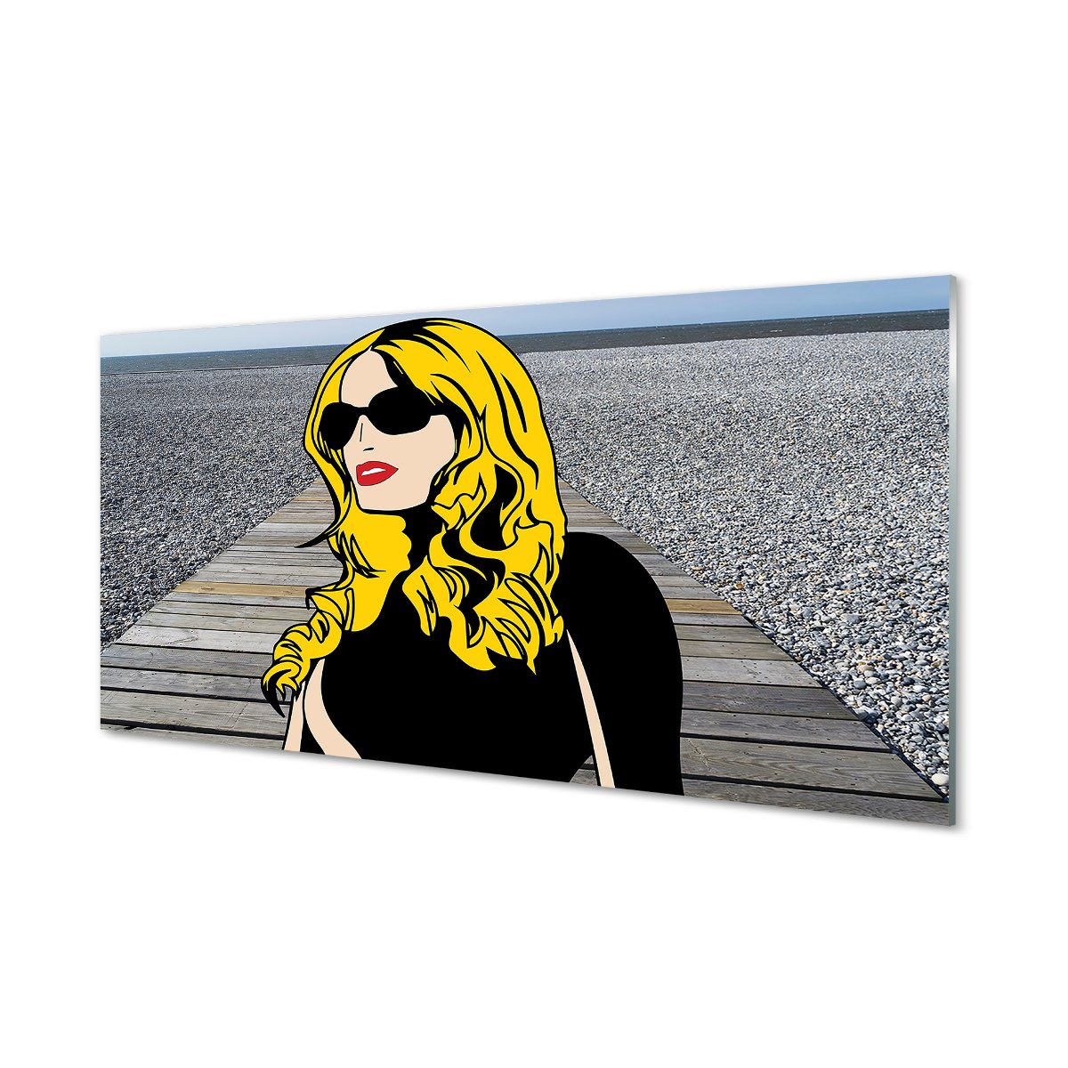 Nowoczesny panel   Kobieta czerwone usta 120x60 cm