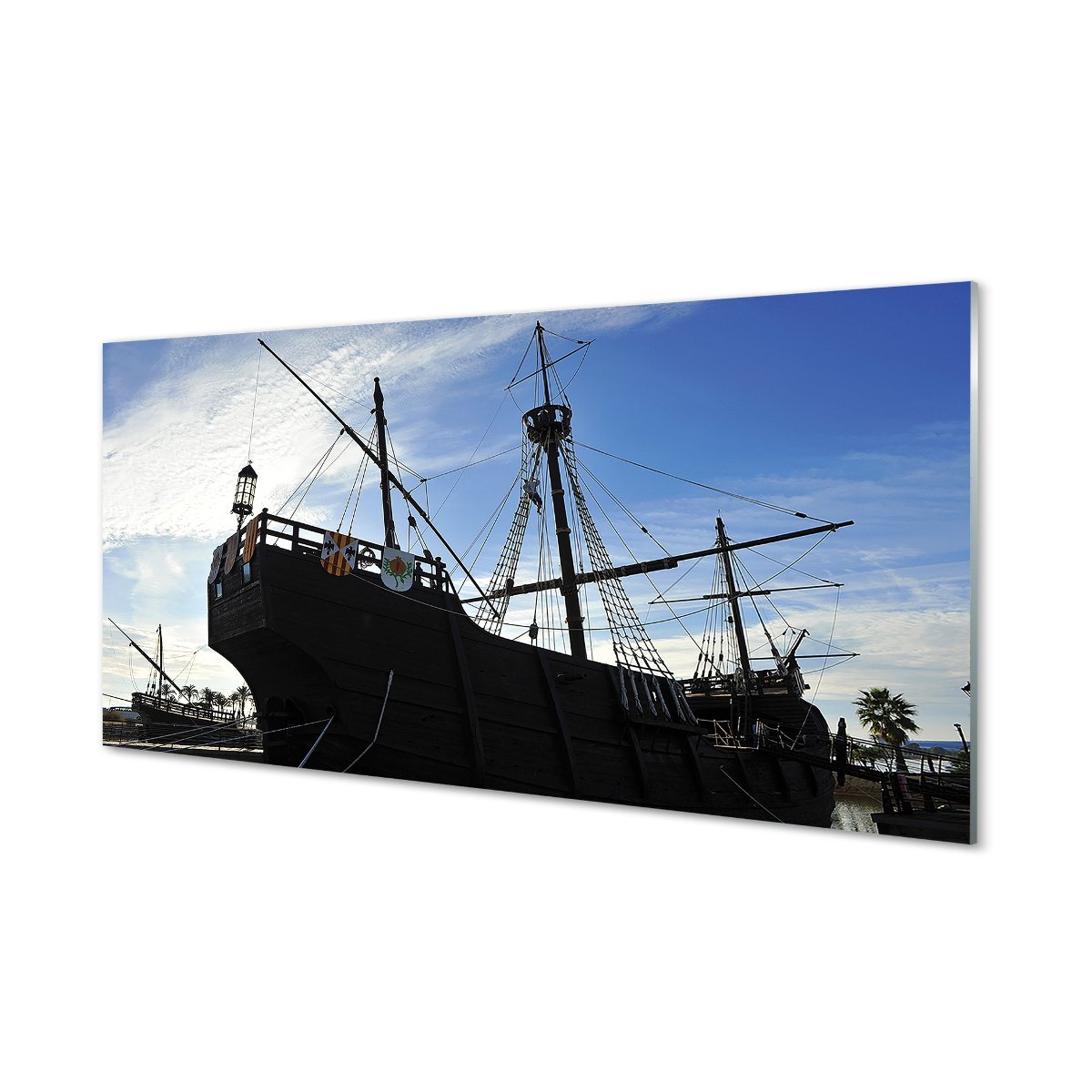 Panel hartowany do kuchni Statek niebo 120x60 cm