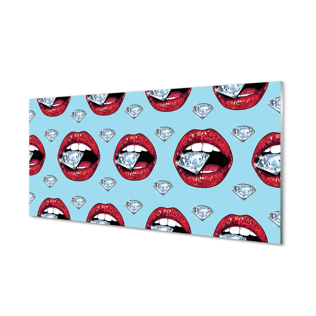Szkło bezpieczne panel + klej Usta diamenty 120x60