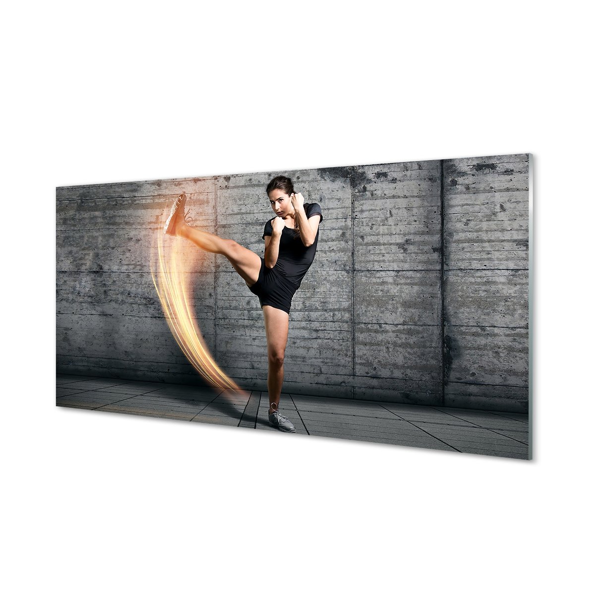 Lacobel ochronny + klej Kobieta ćwicząca 120x60 cm