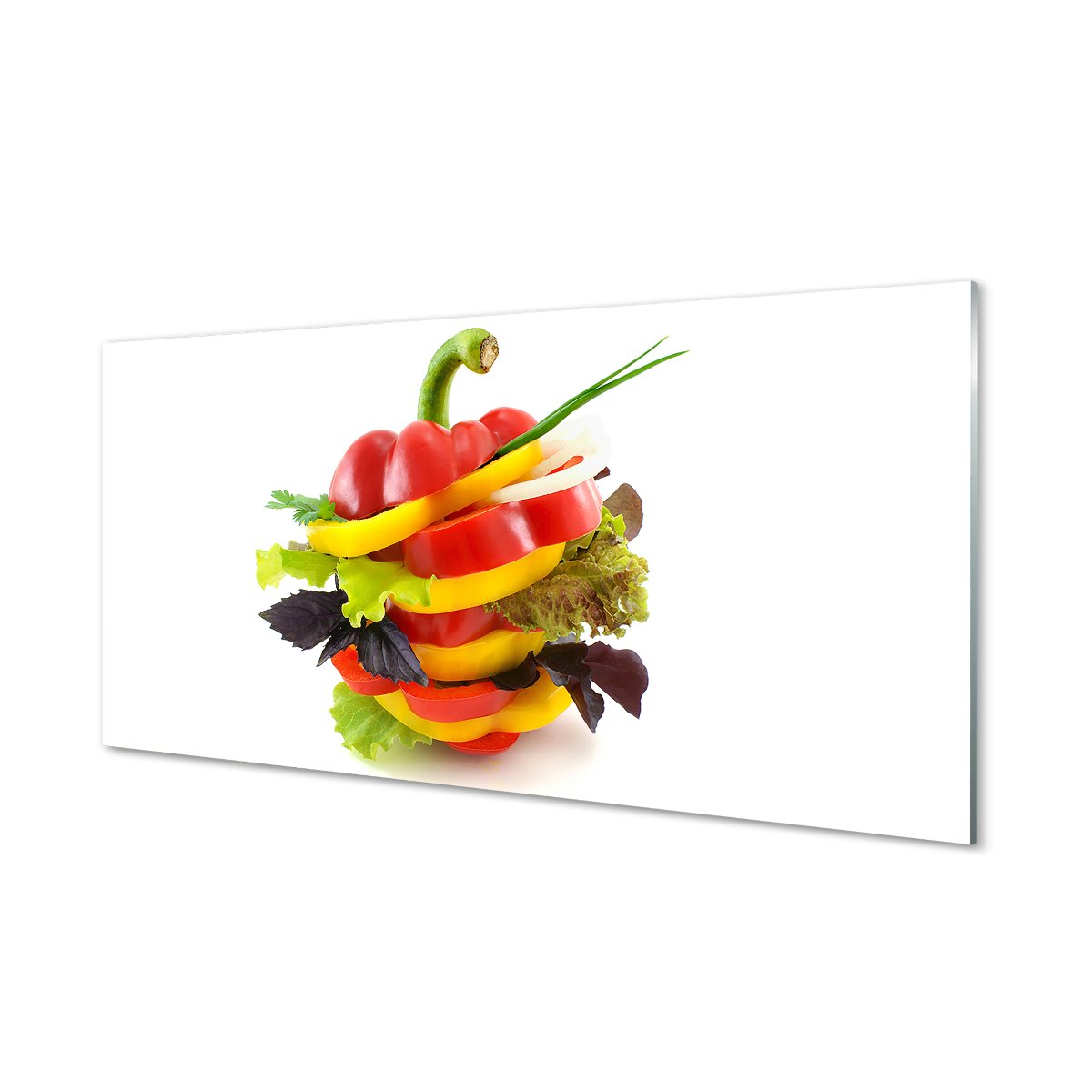 Szklany panel ścienny + klej Papryka sałata 120x60