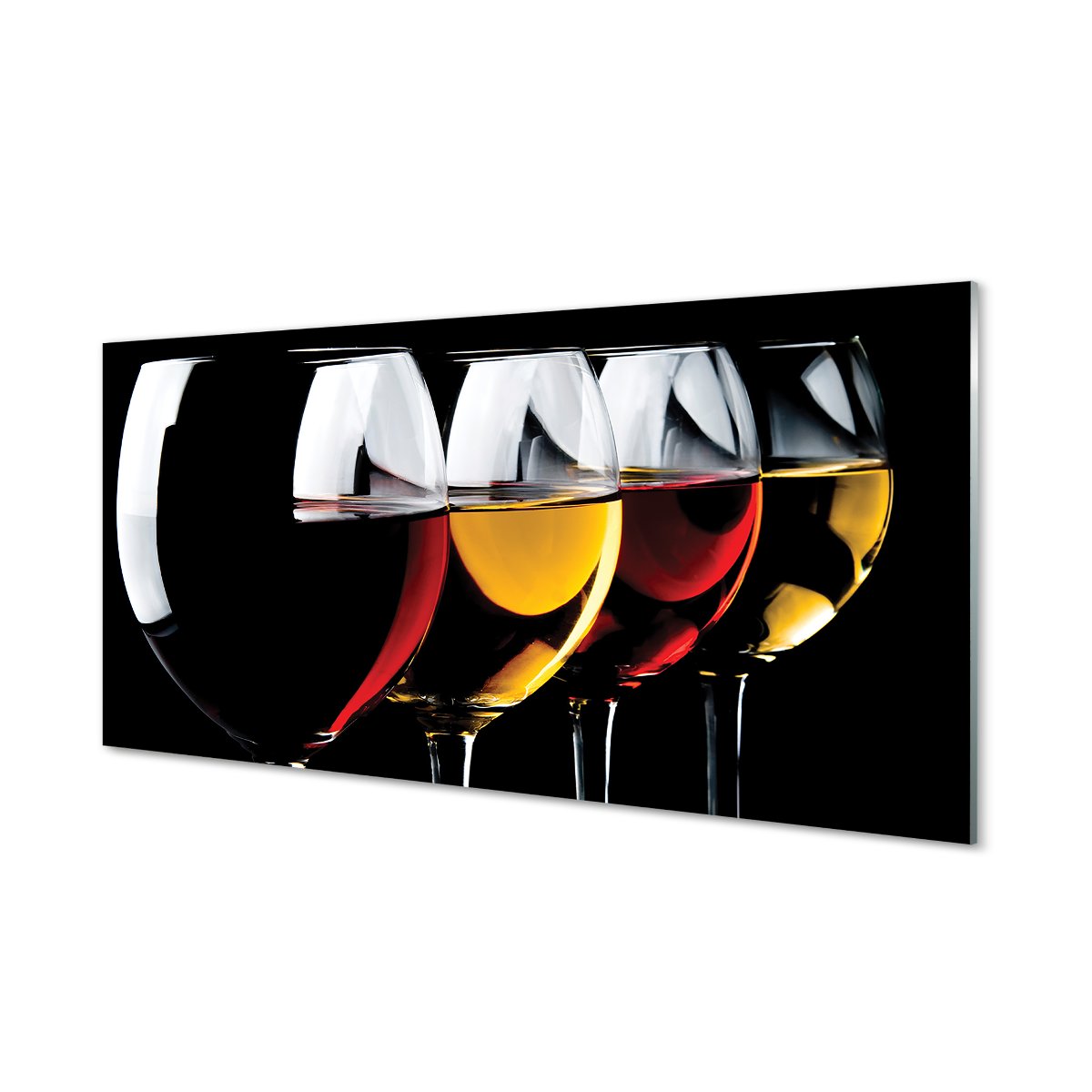 Panel szklany dekor Kieliszki czarne tło 120x60 cm