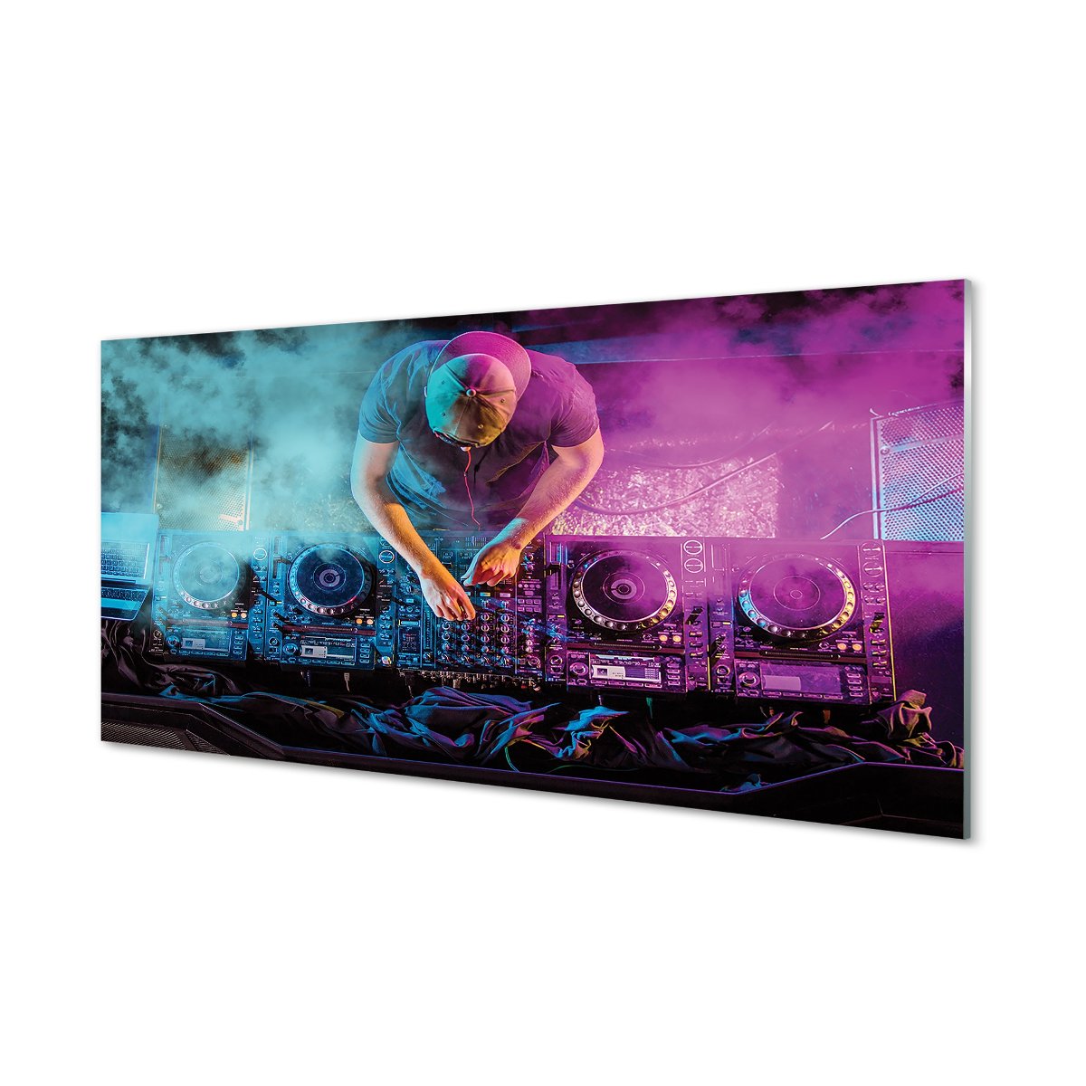 Szkło lacobel Konsol DJ kolorowe światła 120x60 cm
