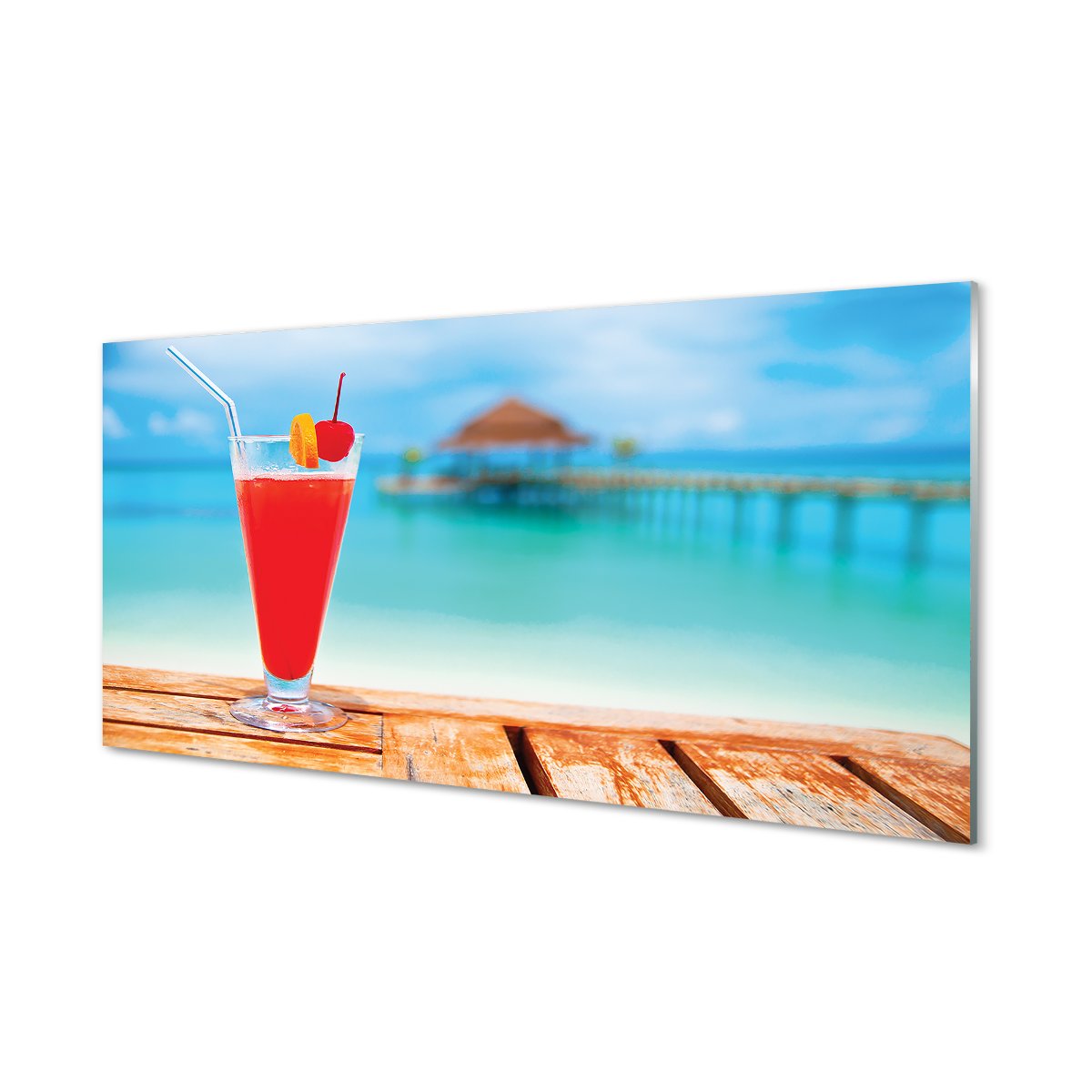 Panel szklany za piec Koktajl nad morzem 120x60 cm
