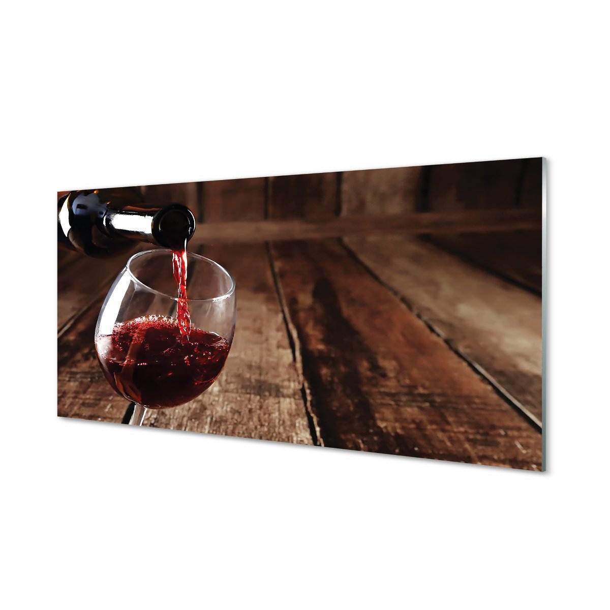 Panel szklany grafika Deski wino kieliszek 120x60
