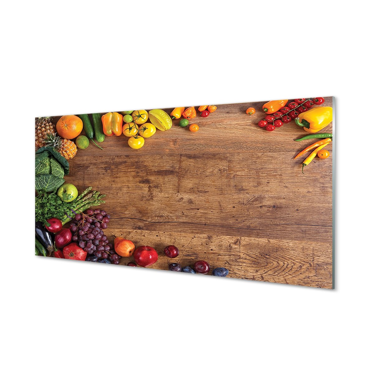 Szklany panel Deska szparagi ananas jabłko 120x60