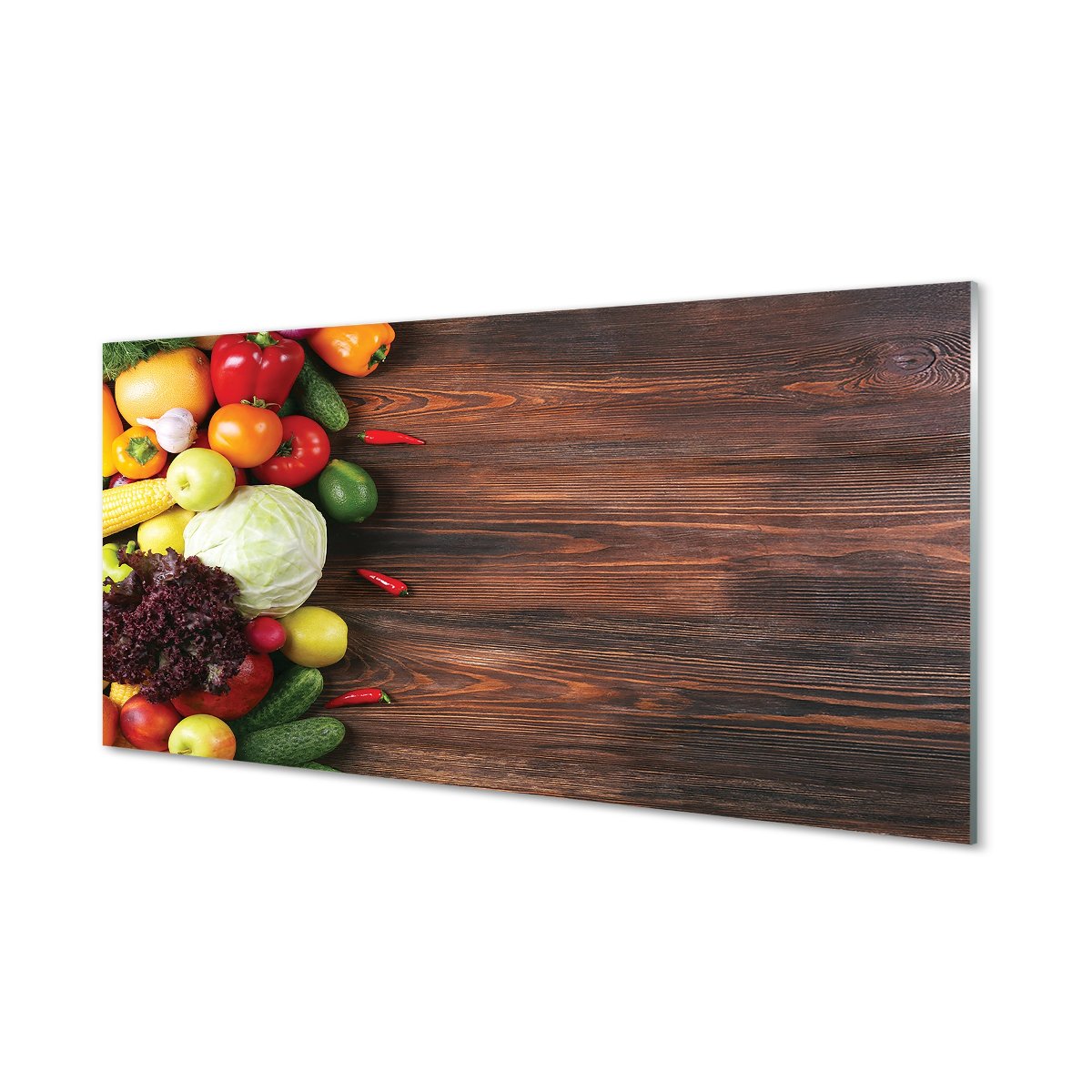 Panel szklany Kukurydza papryka kapusta 120x60 cm