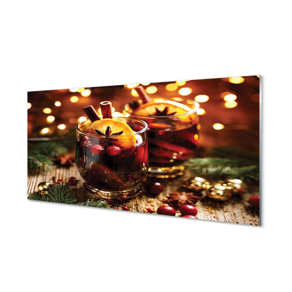 Szklany panel + klej Herbata zimowa cynamon 120x60