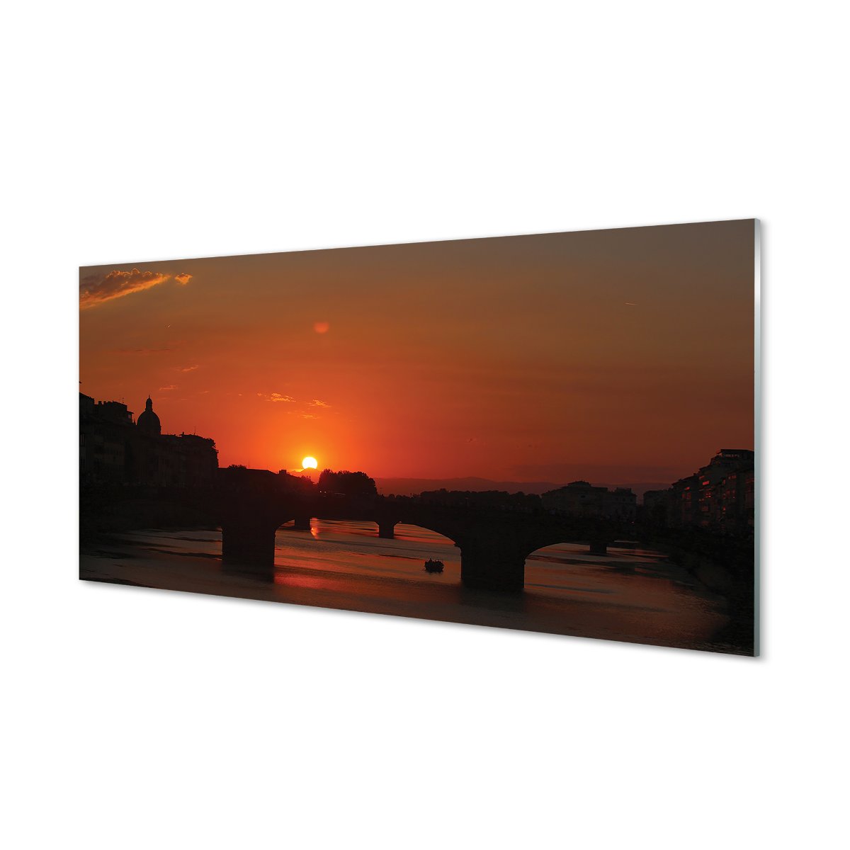 Szkło lacobel Włochy Rzeka zachód słońca 120x60 cm