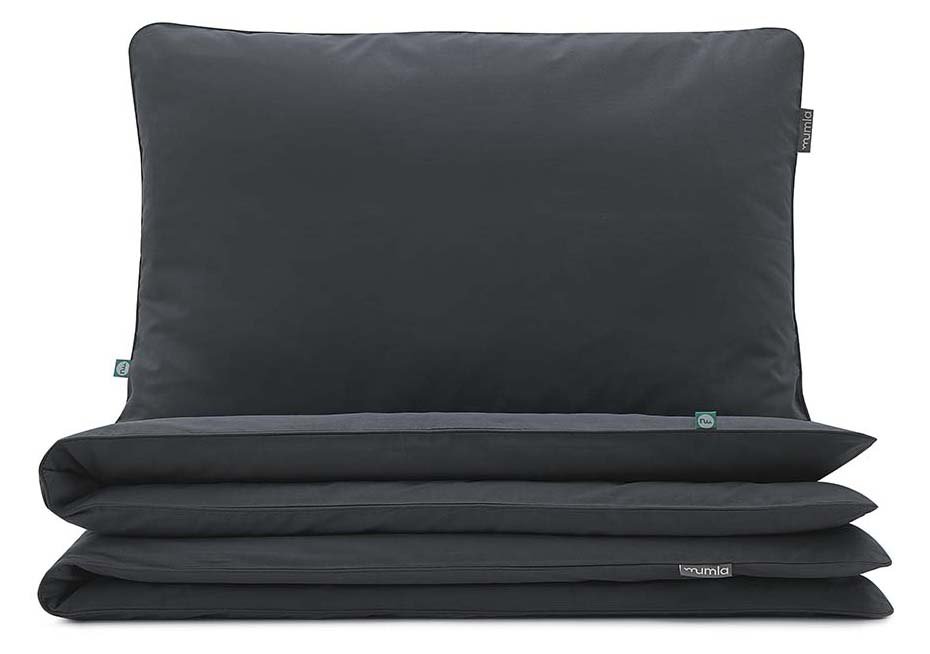 pościel bawełniana basic grafitowy 200x220 + 2x50x60 mumla