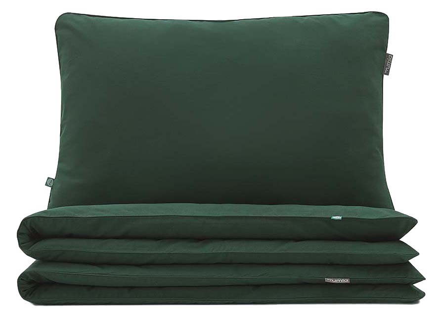 pościel bawełniana basic butelkowy 200x220 + 2x50x60
