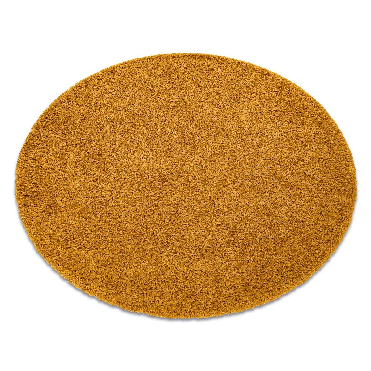 Dywan DYWANY ŁUSZCZÓW SOFFI koło shaggy 5cm złoty, koło 120 cm