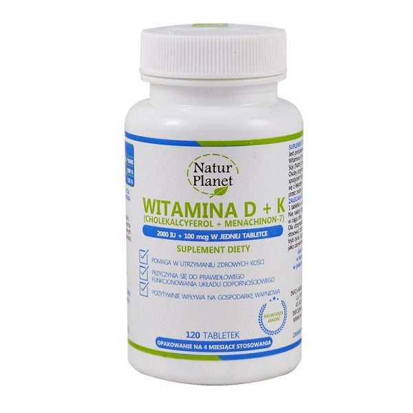 INFO-FARM Witamina D3 + K2 NaturPlanet - 60tabletek