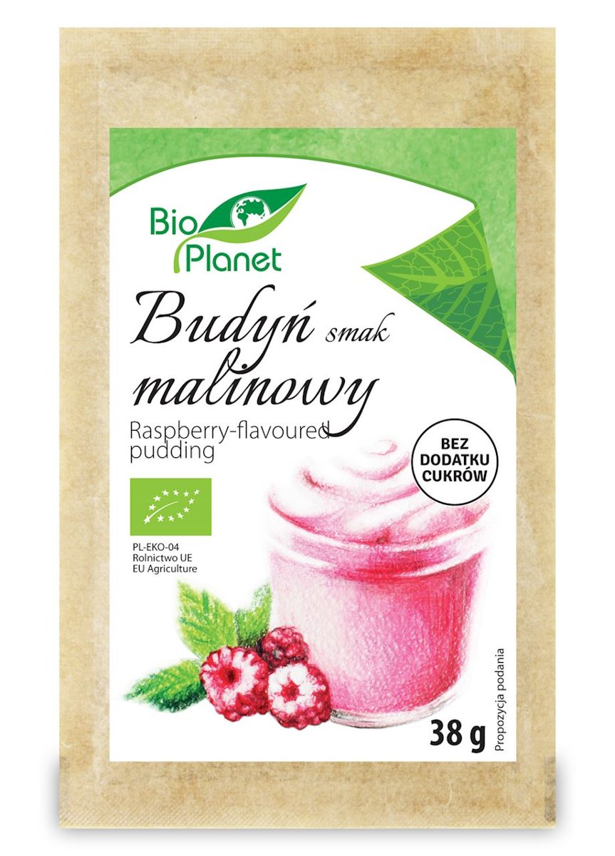 Bio Planet Budyń o Smaku Malinowym BIO 38g - Bio Planet