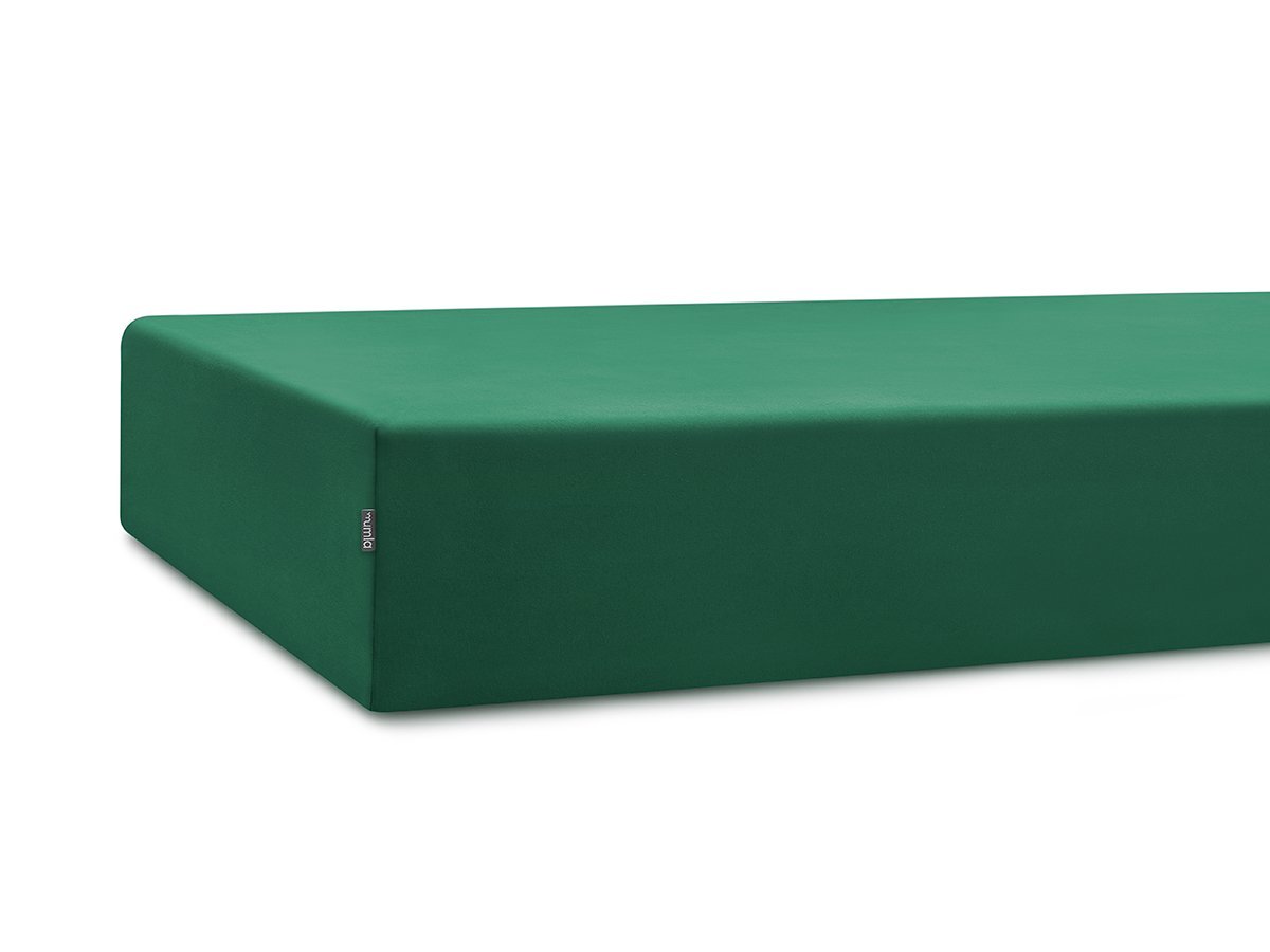 Prześcieradło z gumką, Mumla, bawełniane, 160x200 cm, ciemnozielony
