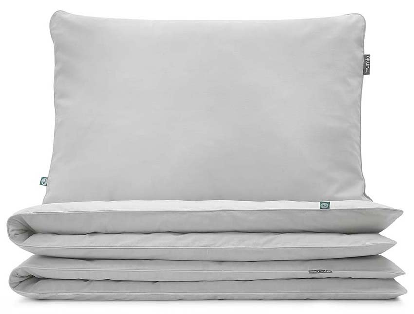 pościel bawełniana basic popielaty 100x135 + 40x60 mumla