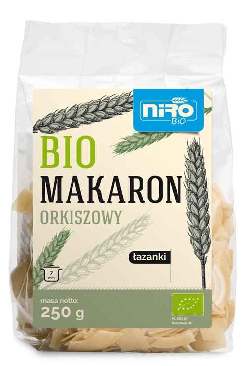 NIRO (makarony orkiszowe) MAKARON (ORKISZOWY) ŁAZANKI BIO 250 g - NIRO BP-5908259954271