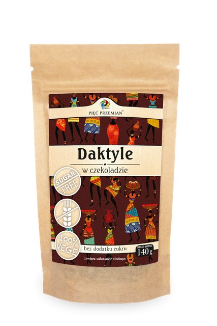 Pięć Przemian Daktyle w czekoladzie bezgluten bez cukru vege - 140g 05885