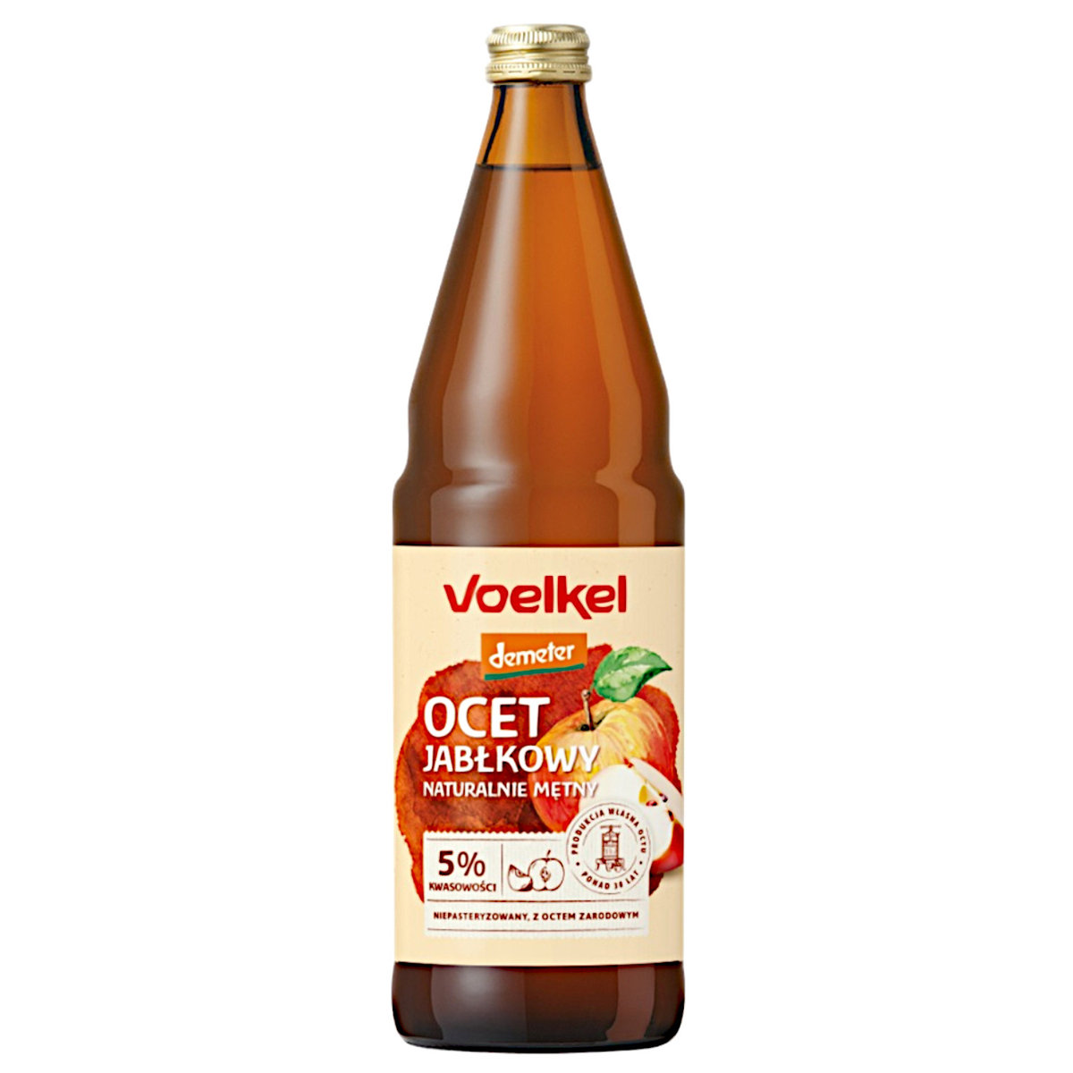 Voelkel OCET JABŁKOWY NIEFILTROWANY BIO 750 ml - VOELKEL