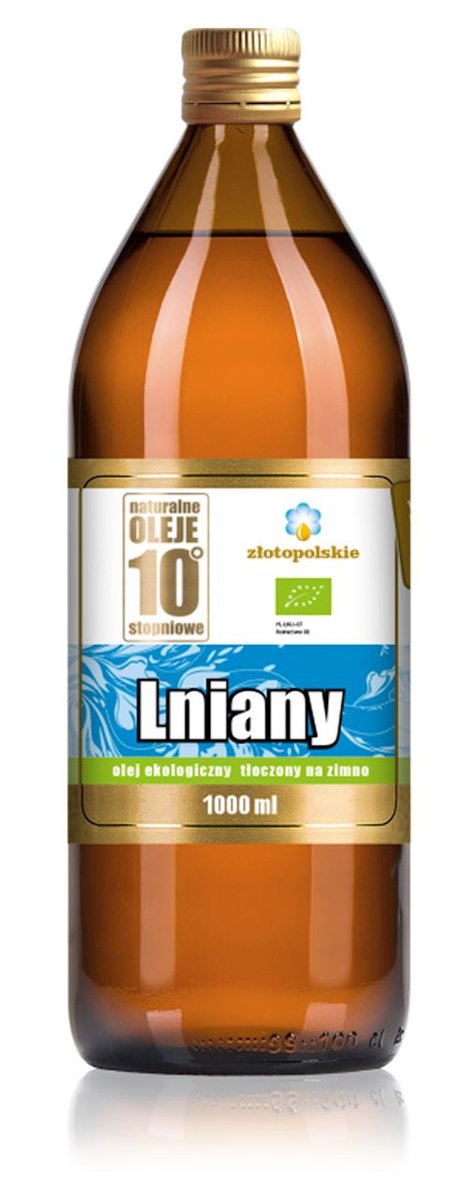 ZŁOTO POLSKIE (oleje) OLEJ LNIANY TŁOCZONY NA ZIMNO BIO 1000 ml - ZŁOTO POLSKIE BP-5902020648659