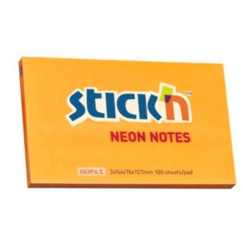 Stick`N Notes samoprzylepny 127mmx76mm neon pomarańczowy