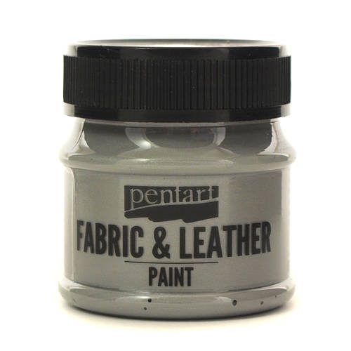 Pentart, farba do tkanin i skóry, srebrna, 50 ml