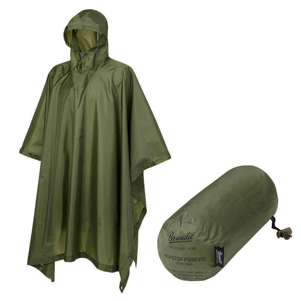 Brandit Poncho Przeciwdeszczowe Rip-Stop Olive