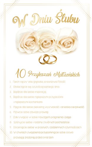 Kartka na ślub 10 Przykazań Małżeńskich SAB 32