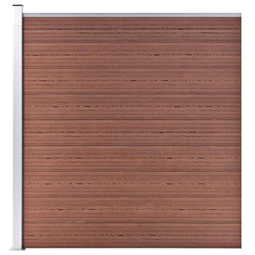 vidaxl Ogrodzenie ogrodowe, WPC, 180x186 cm, brązowe 49066