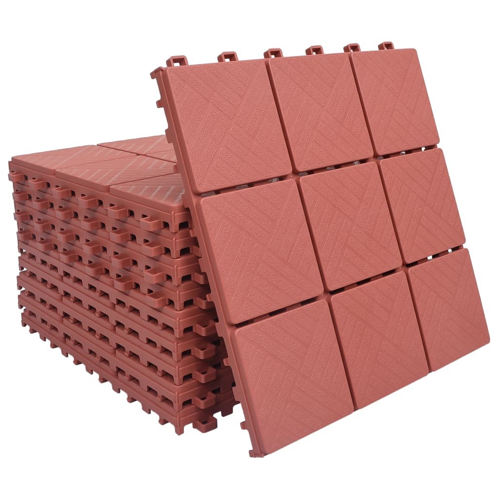 PERVOI Płytki tarasowe, 10 szt., czerwone, 30,5x30,5 cm, plastikowe kod: V-48230