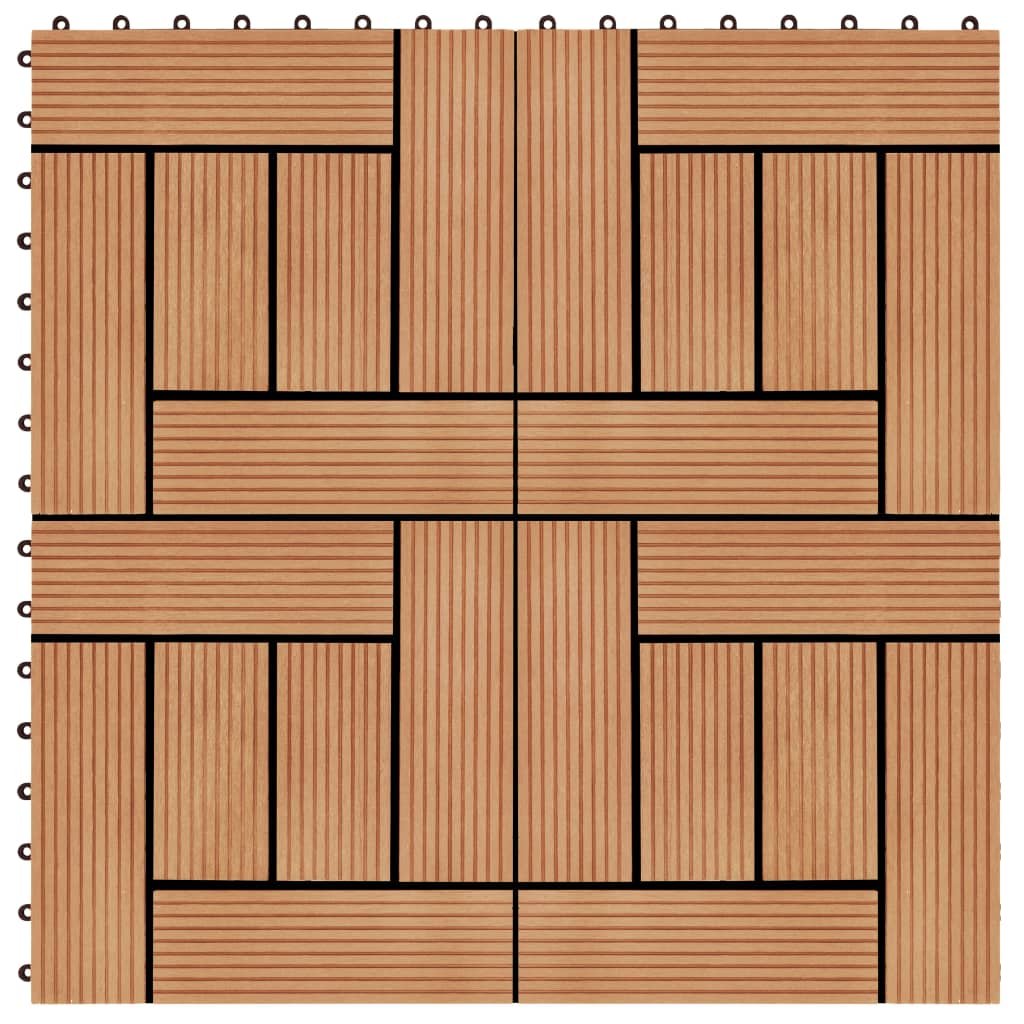 VidaXL Lumarko Płytki tarasowe, 22 szt., 30 x 30 cm, 2 m, WPC, kolor tekowy 277804 VidaXL