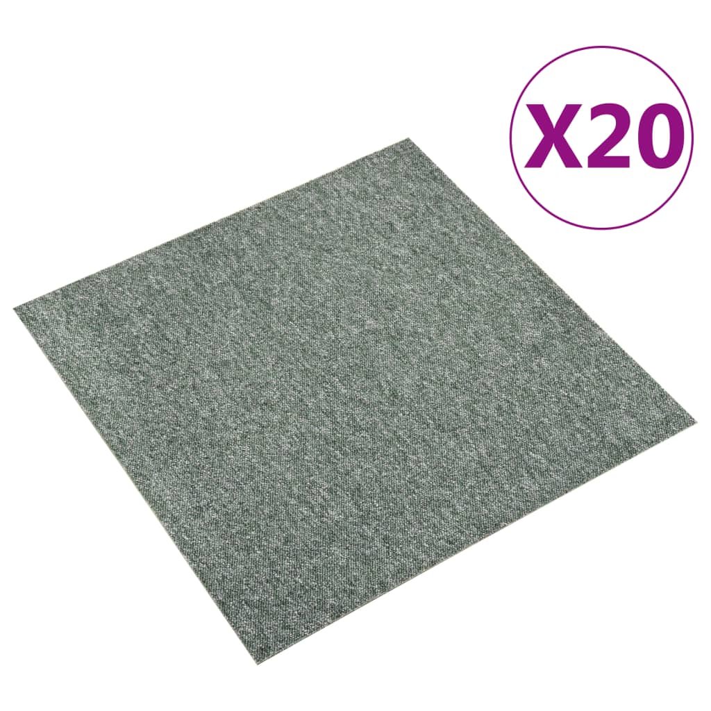 Podłogowe płytki dywanowe, 20 szt., 5 m², 50x50 cm, zielone kod: V-147313
