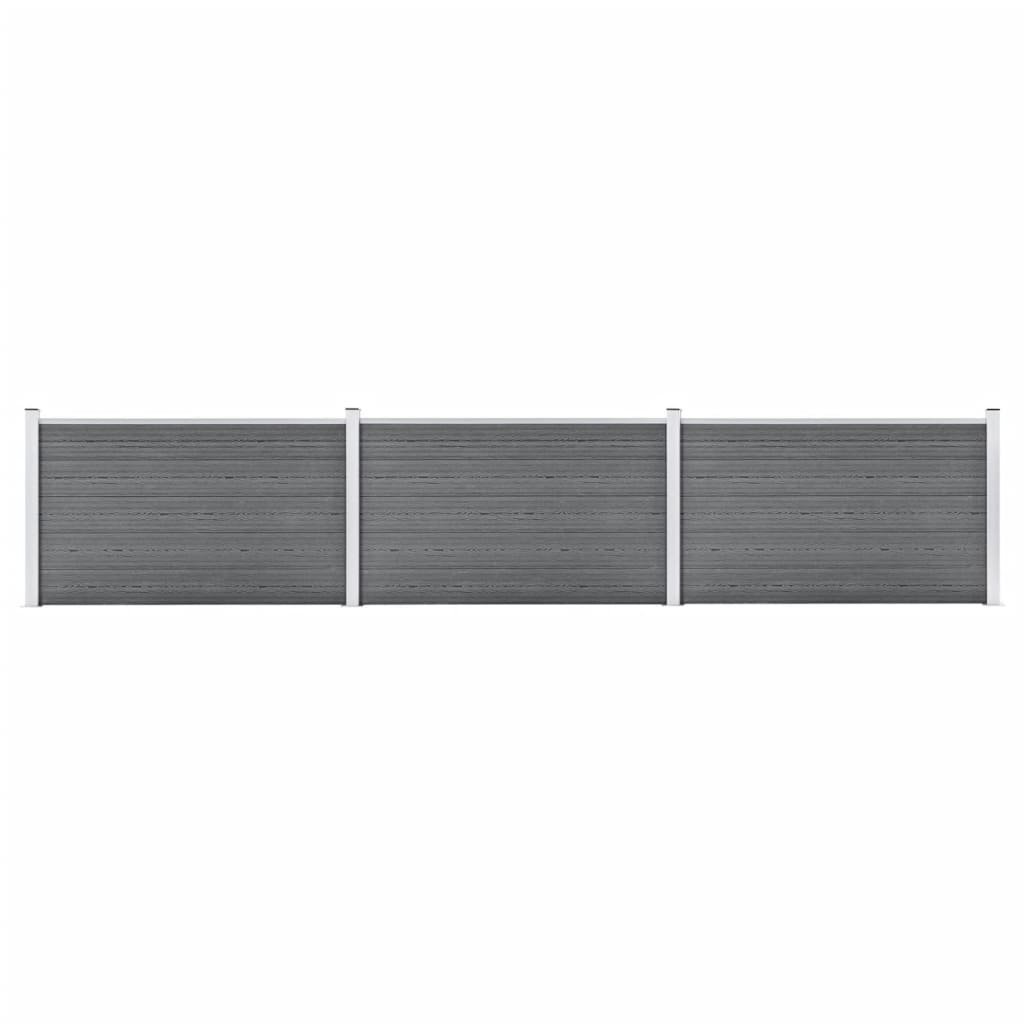 vidaxl Ogrodzenie ogrodowe WPC, 526x106 cm, szare 3053248