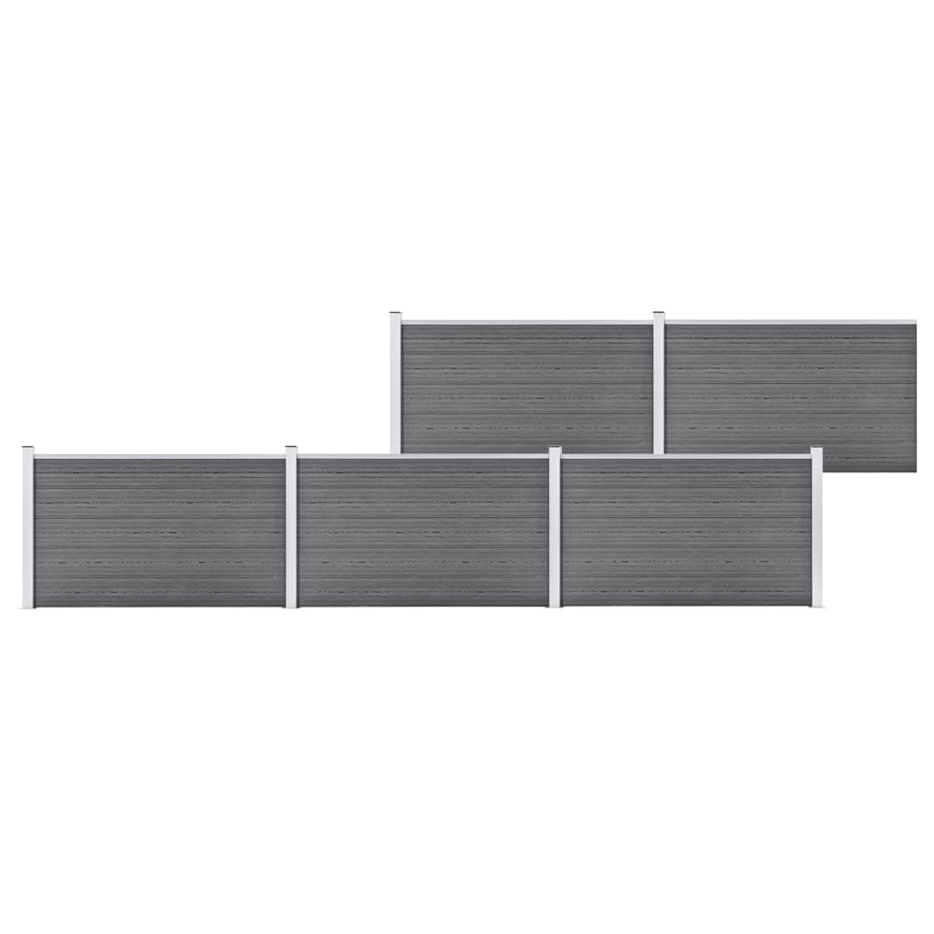 vidaxl Ogrodzenie ogrodowe WPC, 872x106 cm, szare 3053250