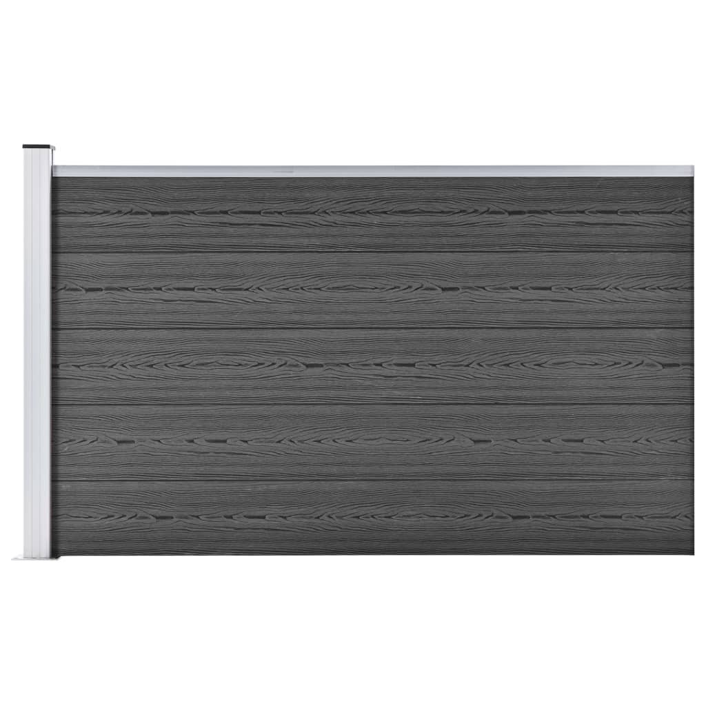 vidaxl Panel ogrodzeniowy, WPC, 175x105 cm, czarny! 148976
