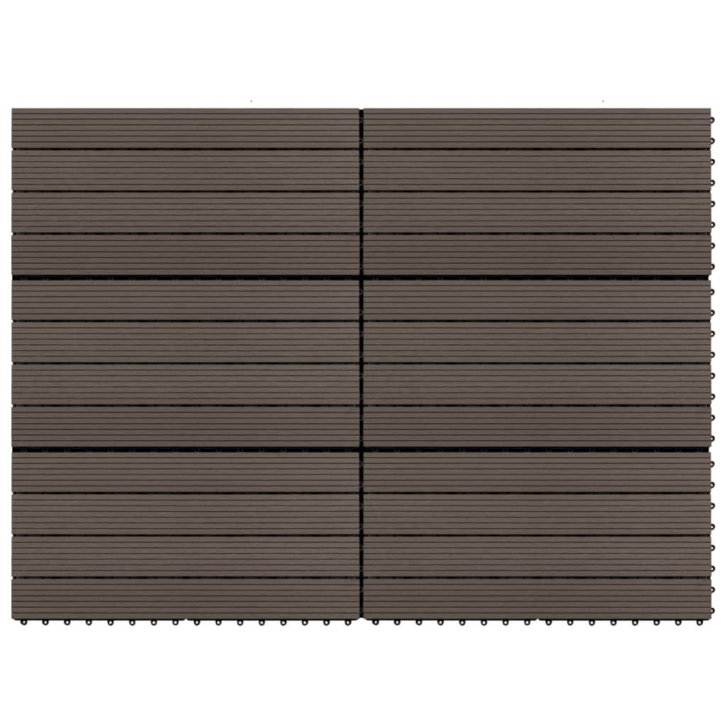 Płytki tarasowe, 6 szt., WPC, 60x30 cm, 1,08 m², ciemny brąz