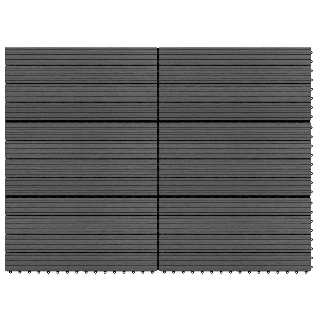 Płytki tarasowe, 6 szt., WPC, 60x30 cm, 1,08 m², czarne